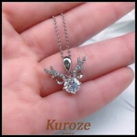 Kuroze Vòng cổ Zircon nai sừng tấm mới Dây chuyền xương đòn mạ vàng trắng