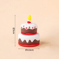 Kute bánh sinh nhật 2 tầng nâu đỏ trắng