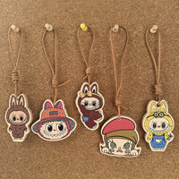 Kwy * Ốp Lưng Hai Mặt Da Bò Mặt Dây Chuyền Túi Labububupu Rau Da Rám Da Xe Móc Khóa Phụ Kiện