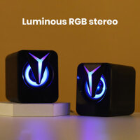 [Ky] 1 Cặp Hộp Âm Thanh Loa USB Nhỏ Có Đèn RGB Âm Thanh Xung Quanh Ảo Máy Tính Loa Laptop Loa Mini Di Động