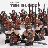 Kỵ binh thời trung cổ samurai bên thứ ba trò chơi vương quyền khối xây dựng người lính đồ chơi bằng nhựa lắp ráp quân sự