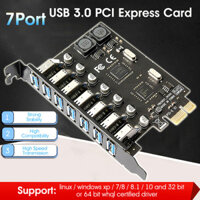 [Ky] Bộ chuyển đổi trung tâm điều khiển bên ngoài 7 cổng USB3.0 PCI-E hộp số tốc độ cao cho Windows XP / 7 / 8 / 8.1 / 10