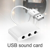 [Ky] Card âm thanh nổi 3D Cắm và chạy âm thanh nổi 3 cổng Thẻ âm thanh USB 7.1 kênh gắn ngoài cho máy tính xách tay