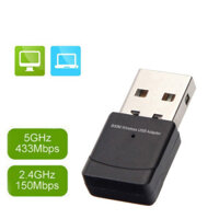 [Ky] Card mạng Tích hợp Ăng-ten băng tần kép AC 600Mbps 5.8G 2.4G USB Bộ thu phát WiFi cho PC