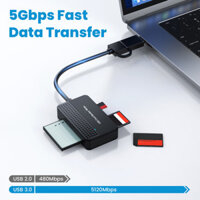 [Ky] Đầu đọc thẻ máy ảnh USB 3.0 Type C 4 trong 1 Bộ nhớ cắm và chạy Đầu đọc thẻ thông minh Hỗ trợ Bộ chuyển đổi thẻ Flash nhỏ gọn SD TF CF MS cho máy tính xách tay