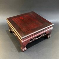 Kỹ gỗ trắc dáng vuông làm kỹ bày đồ trang trí trà đẹp 16x16x8cm KG12