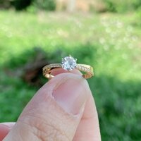 (Ký Hiệu Siêu Phẩm-Dùng Vĩnh Viễn) Nhẫn Nữ Kiểu 1 Xoàn Chéo Đơn Giản Vàng Non Cao Cấp-Dùng vĩnh viễn không phai màu