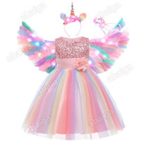 Kỳ Lân Áo Cho Bé Gái Không Tay Cầu Vồng Tutu Đầm Sinh Nhật Thứ 7 Giáng Sinh Đám Cưới Cosplay Đảng Chụp Ảnh