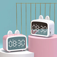 [Ky] Q8 Loa đa chức năng không dây 5.0 tương thích Bluetooth Đồng hồ báo thức LED Gương