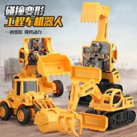Kỹ Thuật Xe Đồ Chơi Máy Xúc Đồ Chơi Xe Tác Động Xe ủi Robot Biến Dạng Quán Tính Mô Hình Trẻ Em Bé Trai atm3.31