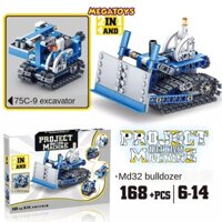 KY1010-3- Đồ chơi giáo dục STEM - Xe lắp ghép kỹ thuật - Xe Ủi & Máy Xúc (2in1, 4and1)