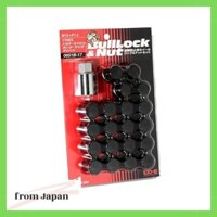KYO-EI Kyoei Industries Bull Lock & Nut Bag 17HEX M12XP1.5 for 5H Cars 20pcs Black 0651B-17