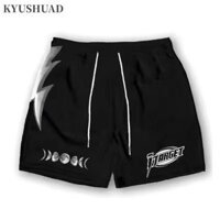 Kyushuad Quần Short Nam Hàn Quốc Đơn Giản fashion Rời Sinh Viên Phù Hợp Với Thể Thao Thông Thường Quần ngắn ống rộng Nam