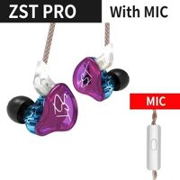 KZ ZST HYBRID Technology 1DD 1BA tai nghe 3,5mm theo dõi tai Tiếng ồn Hifi Music Sports Sports Bass Tai nghe Màu