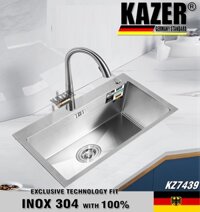 KZ7439-10050 - BỒN RỬA CHÉN 1 HỘC KAZER, INOX ĐÚC NHẬP KHẨU 304 100%
