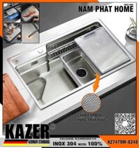 KZ7479M -8248- BỒN RỬA CHÉN 1 HỘC KAZER, INOX ĐÚC NHẬP KHẨU 304 100%