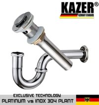 KZ7978 – BỘ XẢ LAVABO INOX 304 KAZER – CO P INOX 304 – CÓ TRÀN