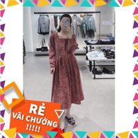 l Đầm suông nữ TEMA - Váy hoa nhí chất vải nhung mềm mịn siêu xinh k