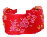 L. Erickson USA Scarf Ribbon Headband - Asian Flower Red