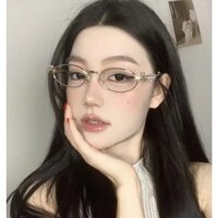 L HL H Oval Y2K Retro Kính gọng nhỏ Nữ Chống ánh sáng xanh