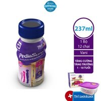 L [Tặng Hộp thủy tinh Lock&Lock] Bộ 12 chai Sữa nước PediaSure 237ml/chai 25