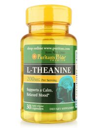 L-theanine 200mg puritan’s pride thực phẩm chức năng bổ não của mỹ lọ 30 viên