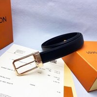 L _ V _ Louis Vuitton Da Thật Chính Hãng Kinh Doanh Nam Thắt Lưng Pin Khóa Nữ Thiết Kế Thời Trang Thắt Lưng Da Bò Dây Thắt Lưng Chiều Rộng 3.4cm SIze 95-125cm L2