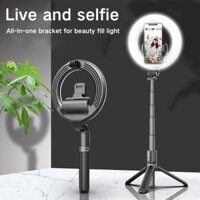 L07 Wireless Bluetooth Selfie Stick - Cây live stream chụp hình với vòng đèn led 5 inch và nút bấm thoát rời.