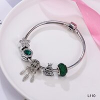 L110 Kiềng cứng charm Dreamcatcher mạ bạc 925 phong thủy mệnh Mộc và Hỏa