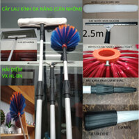 (L2.5met)Chổi quét mạng nhện cây tăng đơ bằng nhôm,vệ sinh trần nhà,phủi bụi trên cao+ lau kính(kiếng),gạt nước mưa