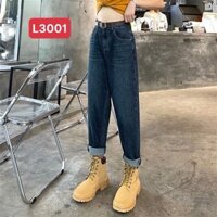 L3001 [Bigsize 60 - 95kg] QUẦN JEAN BAGGY XANH ĐẬM TRƠN KHÔNG RÁCH PHÍA SAU LƯNG THUN