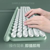 L4 Silent Wired Keyboard Mouse Set Computer Office Entertainment Typing Universal Punk Key Cap Women