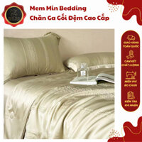 (L4468)Bộ Chăn Hè Họa Tiết Kẻ Sọc Óng Ánh Thêu Bông Hoa Tinh Tế - MemMinbedding Luxury