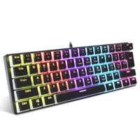 L700 Mechanical Gaming Keyboard 61 Keys Cyan Switch Keyboard with 12 Kinds Lighting Effects ABS Pudding Keycaps 21-key C