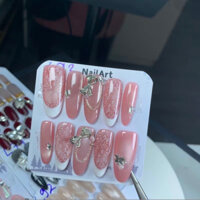 L93 nailbox cao cấp-hoạ tiết gấm-FOM HẠT GẠO-mắt mèo cực quang