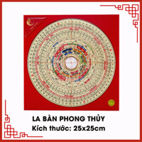 La bàn phong thủy, la bàn tiếng việt 25x25cm