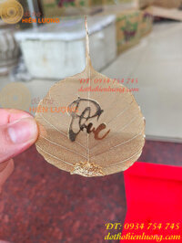 Lá Bồ Đề Chữ Phúc Mạ Vàng 24K Ốp Lưng Điện Thoại