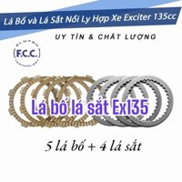 Lá Bố Nồi + Lá Sắt Exciter 135 côn tay - côn tự động trọn bộ thương hiệu FCC (gồm 5 lá bố và 4 lá sắt)