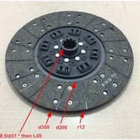 Lá côn xe tải, xe ben thaco, dongfeng, howo 7-8 tấn, đường kính ngoài F350, 10 Then,10 rơnia, 38.5mm