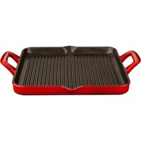 La Cuisine 1 Qt Rectangular Enameled Cast Iron Grill Pan, Red