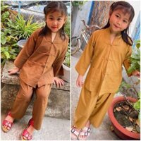 (LA HÁN mẹ và bé) Bộ quần áo nữ Phật tử, đồ lam đi chùa mẫu nữ vải Kate