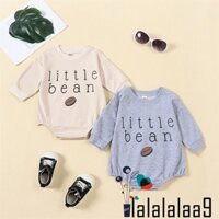 La-infant Áo Liền Quần Dài Tay Cổ Tròn In Chữ & Đậu Mùa Thu Cho Bé