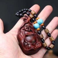 Lá Nhỏ Gỗ Đàn Hương Đỏ Tay Cầm Mảnh Maitreya Phật Gỗ Khắc Nam Di Động Mặt Dây Chuyền Xe Mặt Dây Chuyền Trang Sức Một Nhóm Hòa Bình20250302