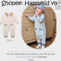 [LA POMME] Bộ body dài tay cho bé LA POMME Xinh xắn dịu êm 23110