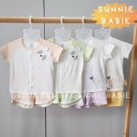 la pomme - Bộ quần áo sơ sinh cộc tay chất vải mềm mại cho bé yêu