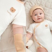 La Pomme - Bodysuit / Bộ dài tay La pomme vải petit mềm mát cho bé trai, bé gái từ sơ sinh đến 6 tháng