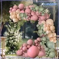 La Sage Green Balloon Arch Kit, Pink Peach Green Balloon Garland Kit, Trang trí cao su mùa hè cho bé gái