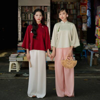 Lá Xoè | Áo lụa Ngọc Hương phối tua rua kết đồng tâm