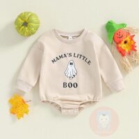 Laa6-bộ đồ liền thân dài tay in chữ Halloween cho bé