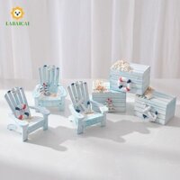 Labaicai 2 Chiếc Mini Đi Biển Ghế Bộ Phong Cách Địa Trung Hải Hộp Bảo Quản Trang Sức Quà Tặng Trẻ Em